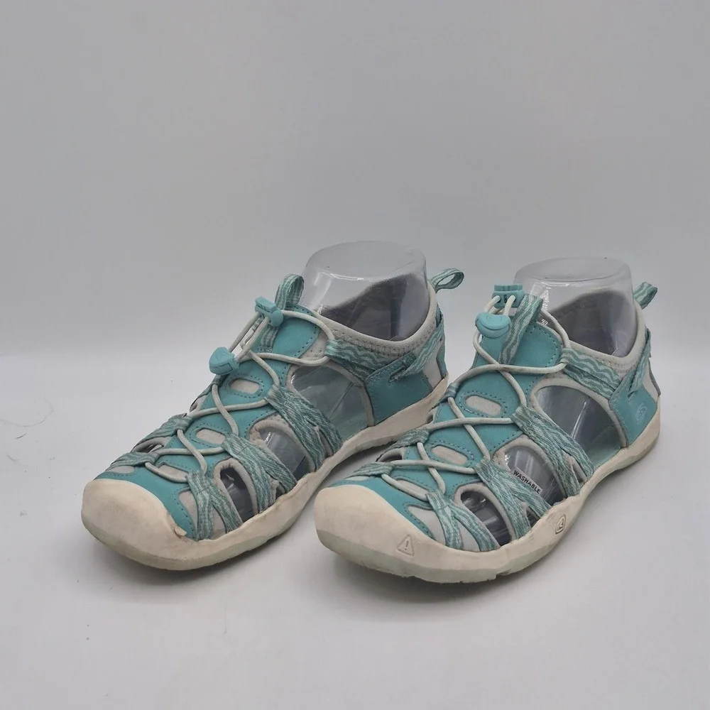 Keen‎ Whisper Sandals Youth Girls Size 4 Blue Bungee Hiking Sport Water Shoes